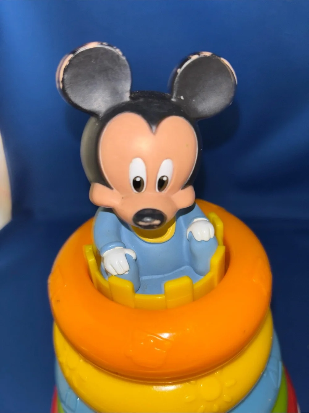 Vintage Baby Mickey Mouse Disney rainbow stacking rings By Clementoni